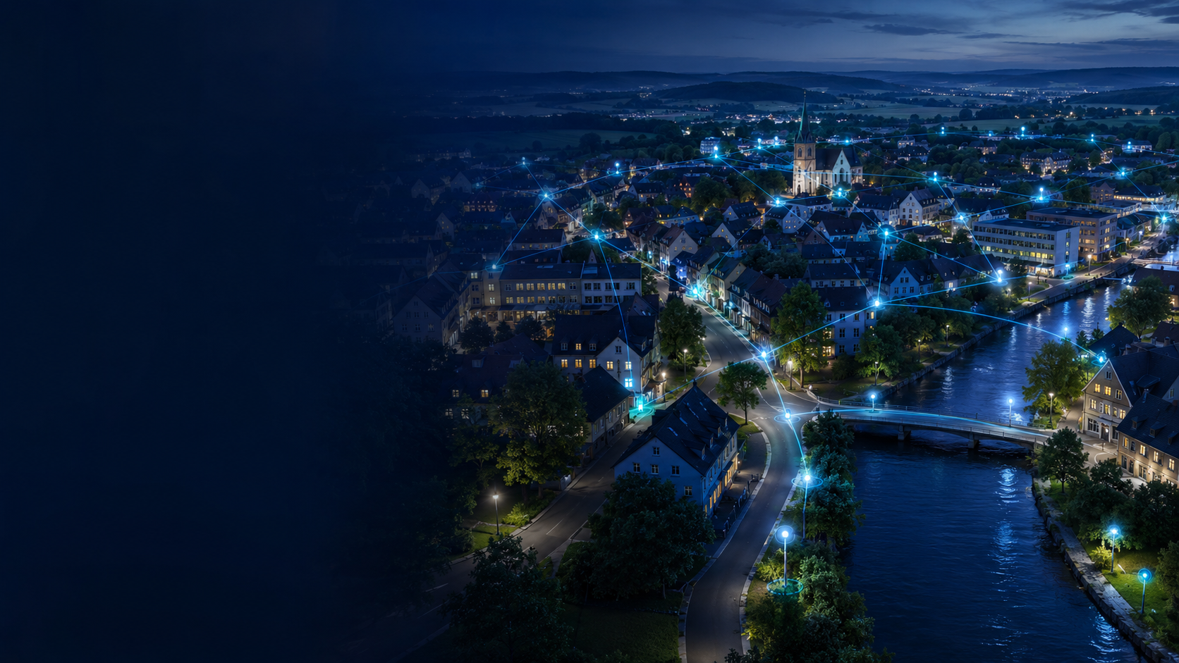 Vernetzte Kommune mit digitalen Messpunkten